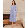 image:imageEkouaer Long Sleeve Nightgowns for Women Long Sleepshirts Button Night Gowns Sleepwear Full Length Sleep Dress with PocketsViolet Dot