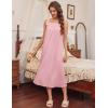 image:imageEkouaer Long Sleeveless Nightgowns for Women Ladies Night Gown Embroidery Sleepdress Tank Nightdress Victorian SleepshirtPink
