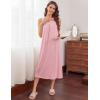 image:imageEkouaer Long Sleeveless Nightgowns for Women Ladies Night Gown Embroidery Sleepdress Tank Nightdress Victorian SleepshirtPink