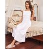 image:imageEkouaer Long Sleeveless Nightgowns for Women Ladies Night Gown Embroidery Sleepdress Tank Nightdress Victorian SleepshirtWhite Floral