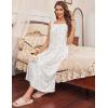 image:imageEkouaer Long Sleeveless Nightgowns for Women Ladies Night Gown Embroidery Sleepdress Tank Nightdress Victorian SleepshirtWhite Flower