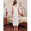 image:imageEkouaer Long Sleeveless Nightgowns for Women Ladies Night Gown Embroidery Sleepdress Tank Nightdress Victorian SleepshirtWhite Purple Floral