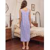 image:imageEkouaer Long Sleeveless Nightgowns for Women Ladies Night Gown Embroidery Sleepdress Tank Nightdress Victorian SleepshirtWhite Purple Point