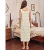 image:imageEkouaer Long Sleeveless Nightgowns for Women Ladies Night Gown Embroidery Sleepdress Tank Nightdress Victorian SleepshirtYellow Floral