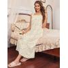 image:imageEkouaer Long Sleeveless Nightgowns for Women Ladies Night Gown Embroidery Sleepdress Tank Nightdress Victorian SleepshirtYellow Floral