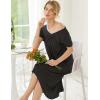 image:imageEkouaer Nightgowns Womens Short Sleeve Sleepwear Comfy Loungewear Plus Size Night Shirt S3XLAblack