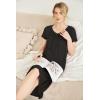 image:imageEkouaer Nightgowns Womens Short Sleeve Sleepwear Comfy Loungewear Plus Size Night Shirt S3XLAblack