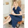 image:imageEkouaer Nightgowns Womens Short Sleeve Sleepwear Comfy Loungewear Plus Size Night Shirt S3XLAnavy Blue