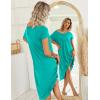 image:imageEkouaer Nightgowns Womens Short Sleeve Sleepwear Comfy Loungewear Plus Size Night Shirt S3XLBaqua Green