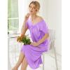 image:imageEkouaer Nightgowns Womens Short Sleeve Sleepwear Comfy Loungewear Plus Size Night Shirt S3XLBlight Purple