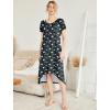 image:imageEkouaer Nightgowns Womens Short Sleeve Sleepwear Comfy Loungewear Plus Size Night Shirt S3XLBlue Floral