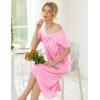 image:imageEkouaer Nightgowns Womens Short Sleeve Sleepwear Comfy Loungewear Plus Size Night Shirt S3XLBpink