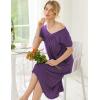image:imageEkouaer Nightgowns Womens Short Sleeve Sleepwear Comfy Loungewear Plus Size Night Shirt S3XLBpurple