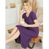 image:imageEkouaer Nightgowns Womens Short Sleeve Sleepwear Comfy Loungewear Plus Size Night Shirt S3XLBpurple