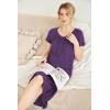 image:imageEkouaer Nightgowns Womens Short Sleeve Sleepwear Comfy Loungewear Plus Size Night Shirt S3XLBpurple