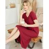 image:imageEkouaer Nightgowns Womens Short Sleeve Sleepwear Comfy Loungewear Plus Size Night Shirt S3XLBwine Red