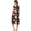 image:imageEkouaer Nightgowns Womens Short Sleeve Sleepwear Comfy Loungewear Plus Size Night Shirt S3XLCblackflower Pat2