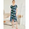 image:imageEkouaer Nightgowns Womens Short Sleeve Sleepwear Comfy Loungewear Plus Size Night Shirt S3XLDark Green Leaf
