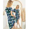 image:imageEkouaer Nightgowns Womens Short Sleeve Sleepwear Comfy Loungewear Plus Size Night Shirt S3XLDark Green Leaf