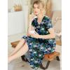 image:imageEkouaer Nightgowns Womens Short Sleeve Sleepwear Comfy Loungewear Plus Size Night Shirt S3XLDark Green Leaf