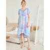 image:imageEkouaer Nightgowns Womens Short Sleeve Sleepwear Comfy Loungewear Plus Size Night Shirt S3XLTie Dye Blue Purple