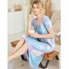 image:imageEkouaer Nightgowns Womens Short Sleeve Sleepwear Comfy Loungewear Plus Size Night Shirt S3XLTie Dye Blue Purple