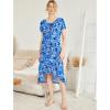 image:imageEkouaer Nightgowns Womens Short Sleeve Sleepwear Comfy Loungewear Plus Size Night Shirt S3XLTie Dye Dark Blue
