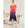image:imageEkouaer Nightgowns Womens Short Sleeve Sleepwear Comfy Loungewear Plus Size Night Shirt S3XLTie Dye Red  Purple