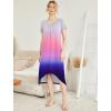 image:imageEkouaer Nightgowns Womens Short Sleeve Sleepwear Comfy Loungewear Plus Size Night Shirt S3XLTie Dye White  Blue