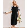 image:imageEkouaer Nightgowns for Women Cotton Long Night Gowns Plus Size Moo Moos Short Sleeve House Dress Soft Sleep Shirts S5XLBlack