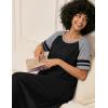 image:imageEkouaer Nightgowns for Women Cotton Long Night Gowns Plus Size Moo Moos Short Sleeve House Dress Soft Sleep Shirts S5XLBlack
