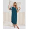 image:imageEkouaer Nightgowns for Women Cotton Long Night Gowns Plus Size Moo Moos Short Sleeve House Dress Soft Sleep Shirts S5XLBlue Green