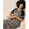 image:imageEkouaer Nightgowns for Women Cotton Long Night Gowns Plus Size Moo Moos Short Sleeve House Dress Soft Sleep Shirts S5XLBrown Leopard Print