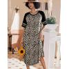 image:imageEkouaer Nightgowns for Women Cotton Long Night Gowns Plus Size Moo Moos Short Sleeve House Dress Soft Sleep Shirts S5XLBrown Leopard Print