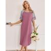 image:imageEkouaer Nightgowns for Women Cotton Long Night Gowns Plus Size Moo Moos Short Sleeve House Dress Soft Sleep Shirts S5XLGray Purple Red