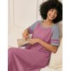image:imageEkouaer Nightgowns for Women Cotton Long Night Gowns Plus Size Moo Moos Short Sleeve House Dress Soft Sleep Shirts S5XLGray Purple Red