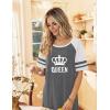 image:imageEkouaer Nightgowns for Women Cotton Long Night Gowns Plus Size Moo Moos Short Sleeve House Dress Soft Sleep Shirts S5XLGrey Queen