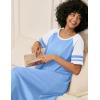 image:imageEkouaer Nightgowns for Women Cotton Long Night Gowns Plus Size Moo Moos Short Sleeve House Dress Soft Sleep Shirts S5XLLight Blue