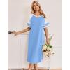 image:imageEkouaer Nightgowns for Women Cotton Long Night Gowns Plus Size Moo Moos Short Sleeve House Dress Soft Sleep Shirts S5XLLight Blue