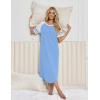 image:imageEkouaer Nightgowns for Women Cotton Long Night Gowns Plus Size Moo Moos Short Sleeve House Dress Soft Sleep Shirts S5XLLight Blue