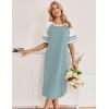 image:imageEkouaer Nightgowns for Women Cotton Long Night Gowns Plus Size Moo Moos Short Sleeve House Dress Soft Sleep Shirts S5XLLight Green