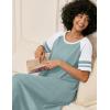 image:imageEkouaer Nightgowns for Women Cotton Long Night Gowns Plus Size Moo Moos Short Sleeve House Dress Soft Sleep Shirts S5XLLight Green