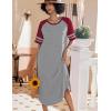 image:imageEkouaer Nightgowns for Women Cotton Long Night Gowns Plus Size Moo Moos Short Sleeve House Dress Soft Sleep Shirts S5XLLight Grey