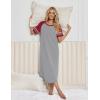 image:imageEkouaer Nightgowns for Women Cotton Long Night Gowns Plus Size Moo Moos Short Sleeve House Dress Soft Sleep Shirts S5XLLight Grey