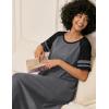 image:imageEkouaer Nightgowns for Women Cotton Long Night Gowns Plus Size Moo Moos Short Sleeve House Dress Soft Sleep Shirts S5XLMedium Grey