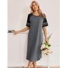 image:imageEkouaer Nightgowns for Women Cotton Long Night Gowns Plus Size Moo Moos Short Sleeve House Dress Soft Sleep Shirts S5XLMedium Grey
