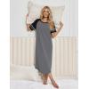 image:imageEkouaer Nightgowns for Women Cotton Long Night Gowns Plus Size Moo Moos Short Sleeve House Dress Soft Sleep Shirts S5XLMedium Grey