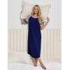 image:imageEkouaer Nightgowns for Women Cotton Long Night Gowns Plus Size Moo Moos Short Sleeve House Dress Soft Sleep Shirts S5XLNavy Blue