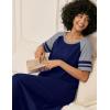 image:imageEkouaer Nightgowns for Women Cotton Long Night Gowns Plus Size Moo Moos Short Sleeve House Dress Soft Sleep Shirts S5XLNavy Blue