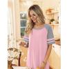 image:imageEkouaer Nightgowns for Women Cotton Long Night Gowns Plus Size Moo Moos Short Sleeve House Dress Soft Sleep Shirts S5XLPink